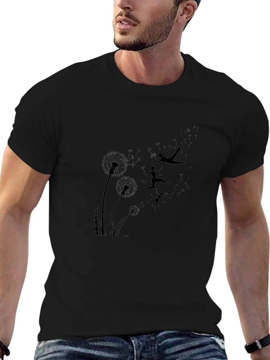 Dandelion Dreams T-Shirt - Black Graphic Tee