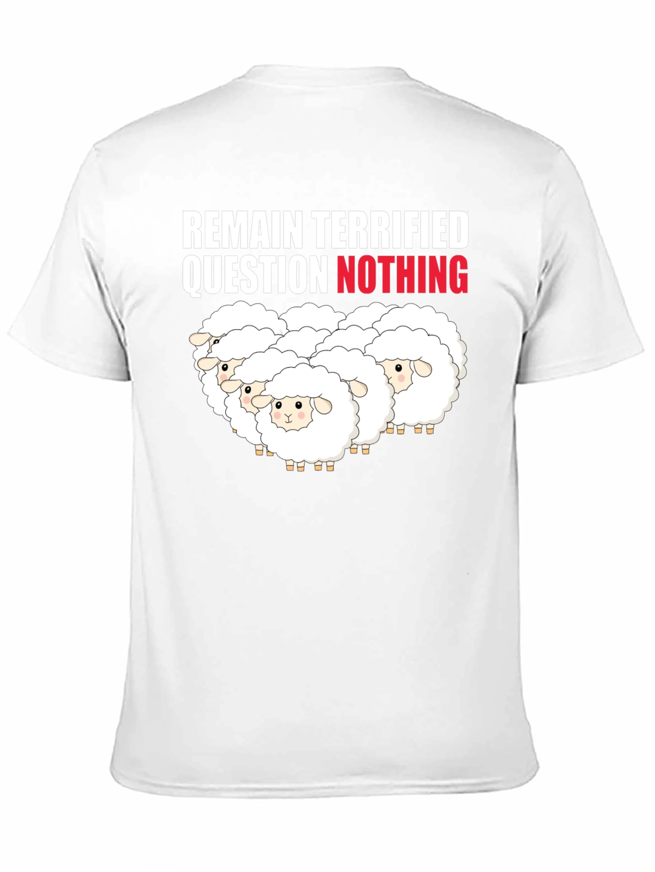 Remain Terrified Sheep Graphic T-Shirt