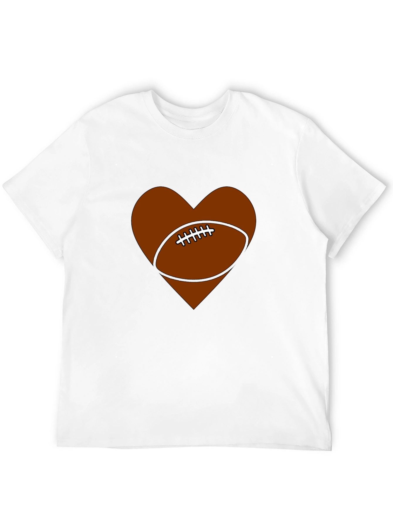 Football Heart Graphic Tee - Game Day Ready!
