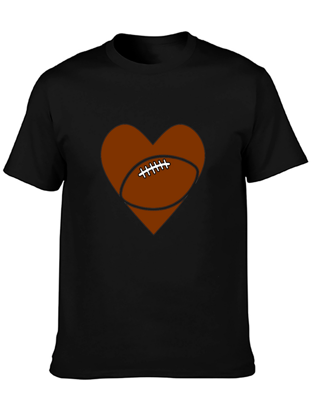 Football Heart Graphic Tee - Game Day Ready!