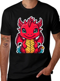 Cute Dragon Graphic Tee - Unisex Black T-Shirt