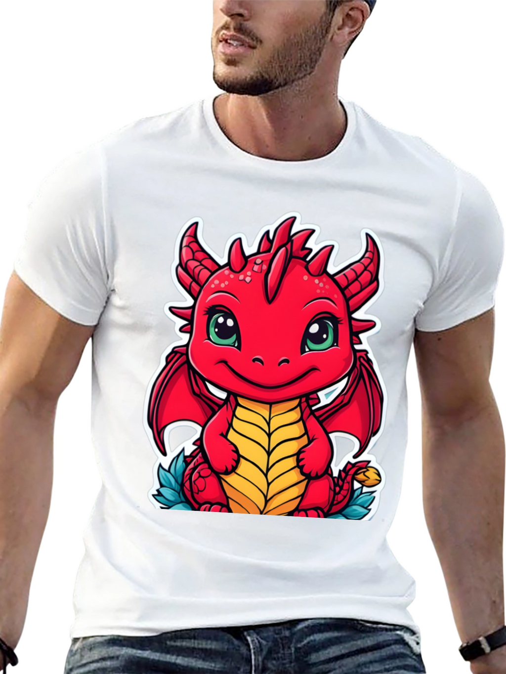 Cute Dragon Graphic Tee - Unisex Black T-Shirt