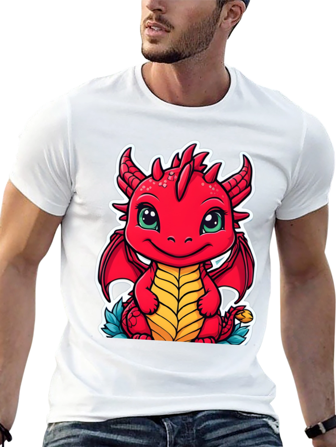 Cute Dragon Graphic Tee - Unisex Black T-Shirt