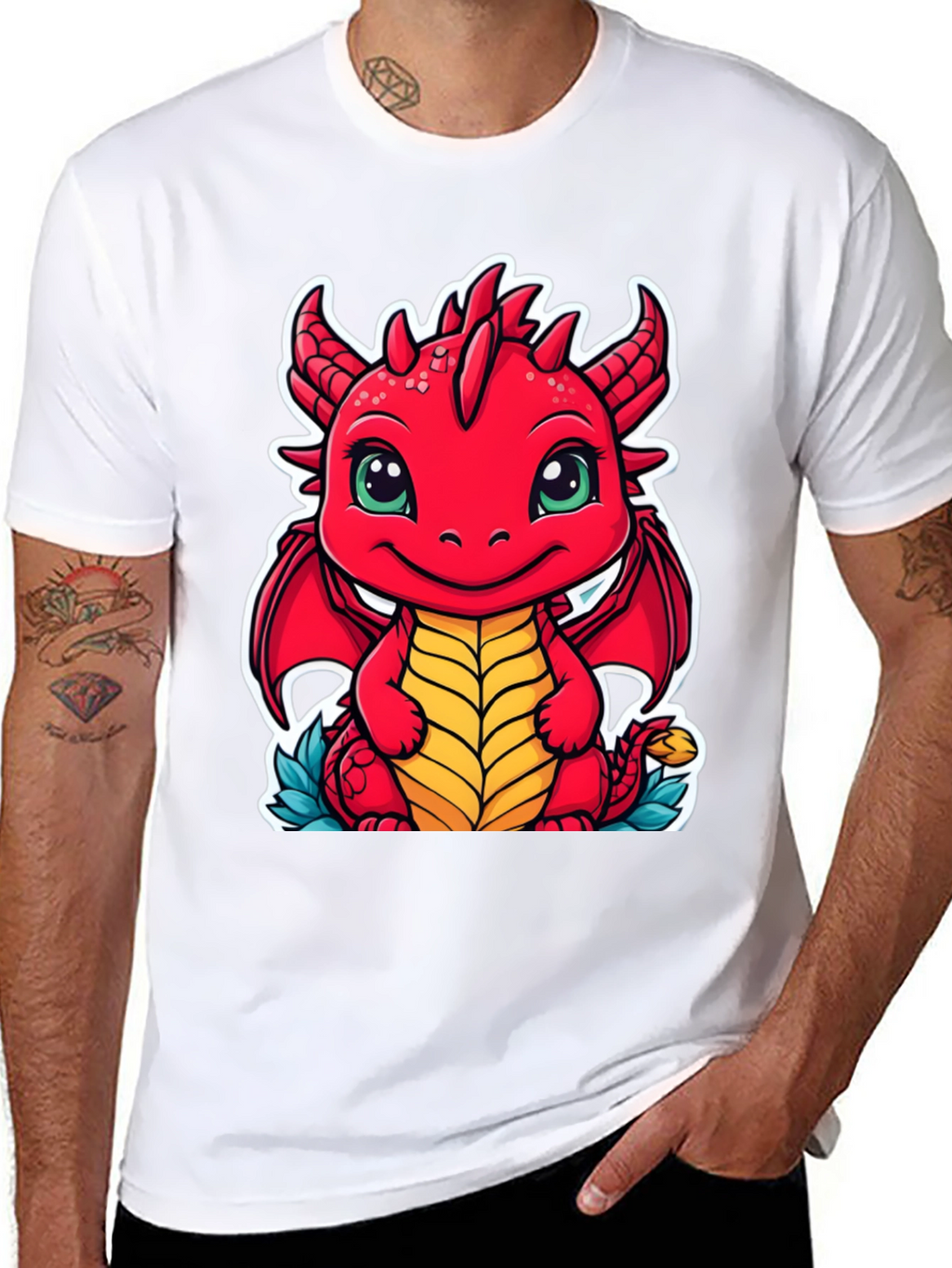 Cute Dragon Graphic Tee - Unisex Black T-Shirt