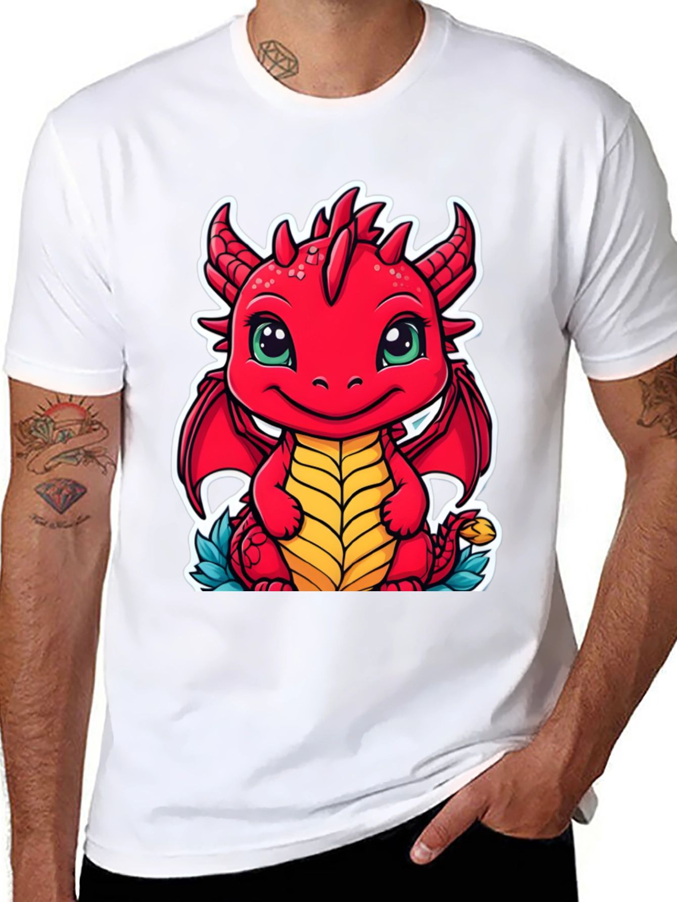 Cute Dragon Graphic Tee - Unisex Black T-Shirt