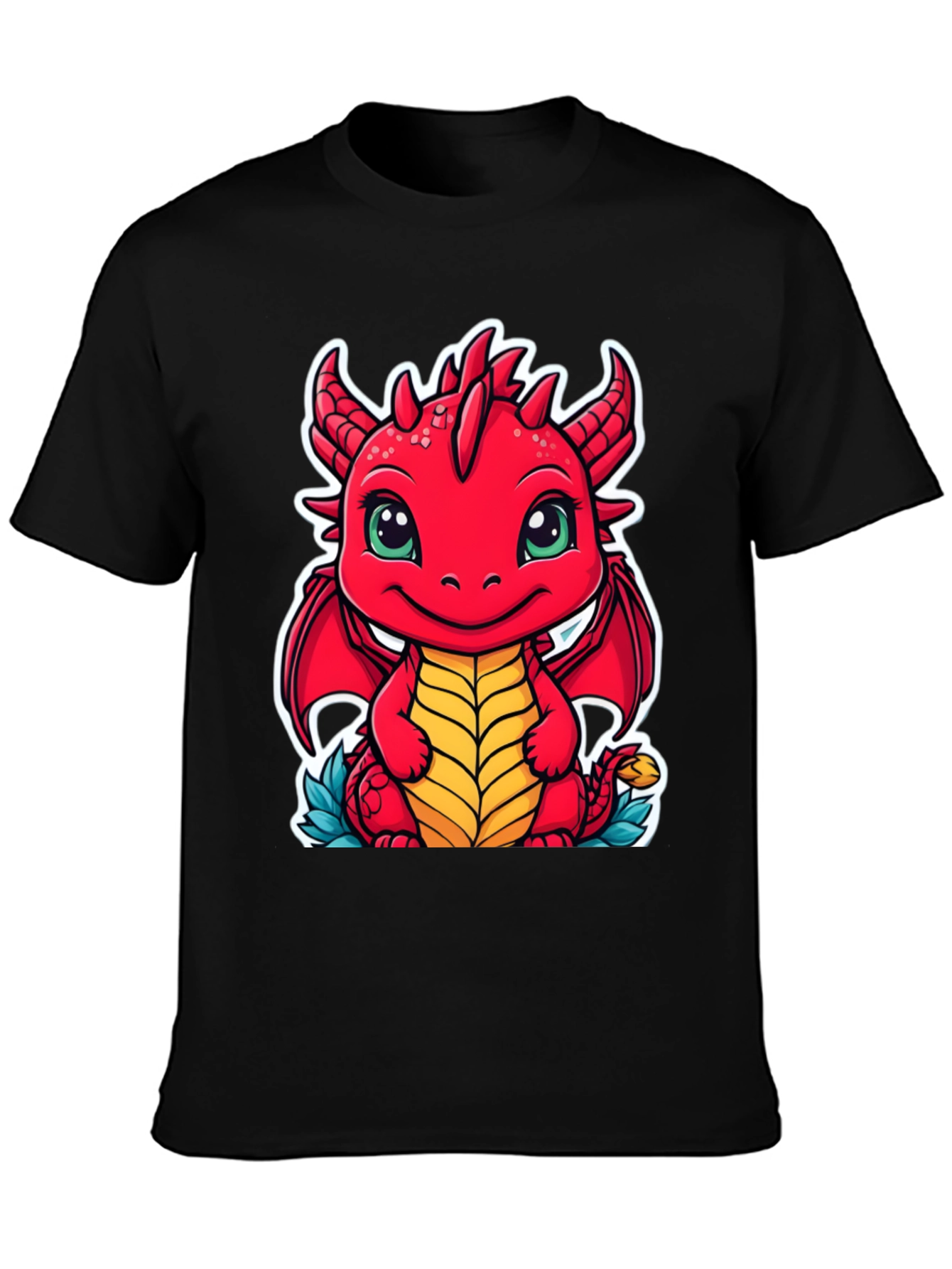 Cute Dragon Graphic Tee - Unisex Black T-Shirt