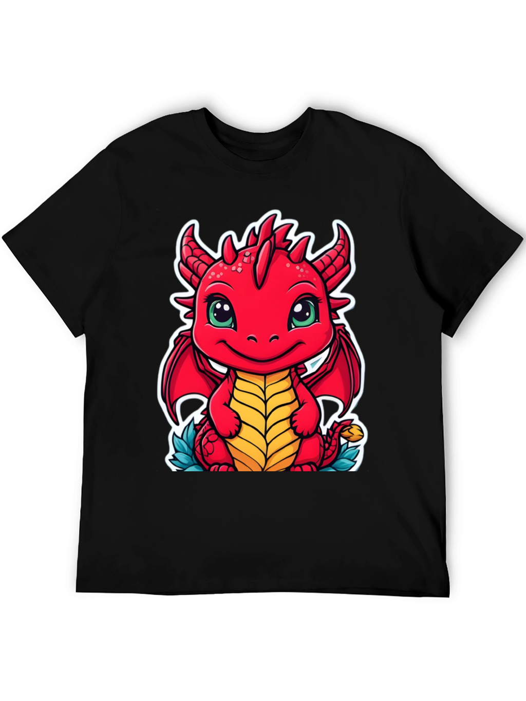 Cute Dragon Graphic Tee - Unisex Black T-Shirt