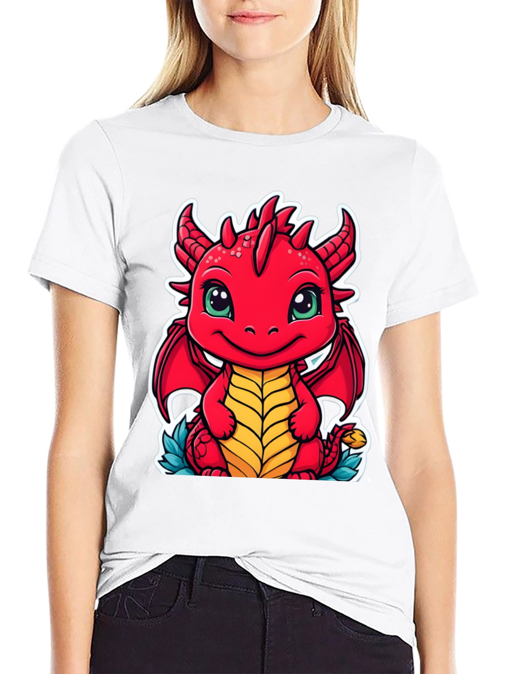 Cute Dragon Graphic Tee - Unisex Black T-Shirt