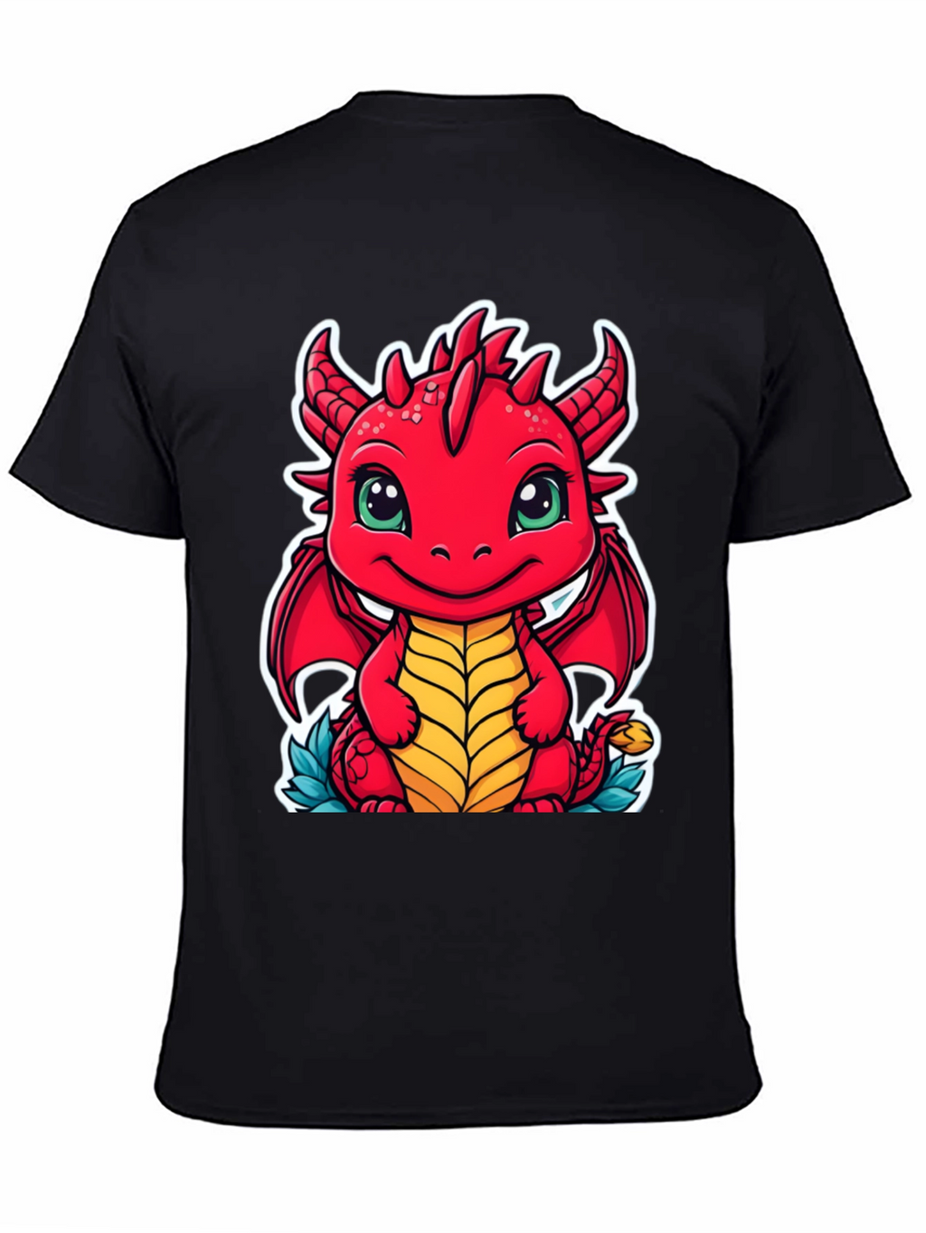 Cute Dragon Graphic Tee - Unisex Black T-Shirt