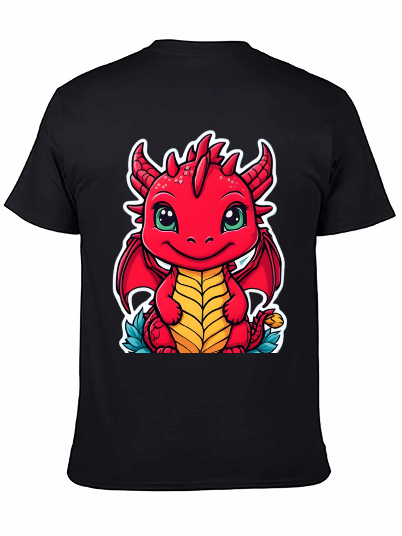 Cute Dragon Graphic Tee - Unisex Black T-Shirt