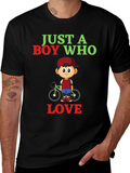 Boy Who Loves Bikes Graphic Tee - Soft Cotton