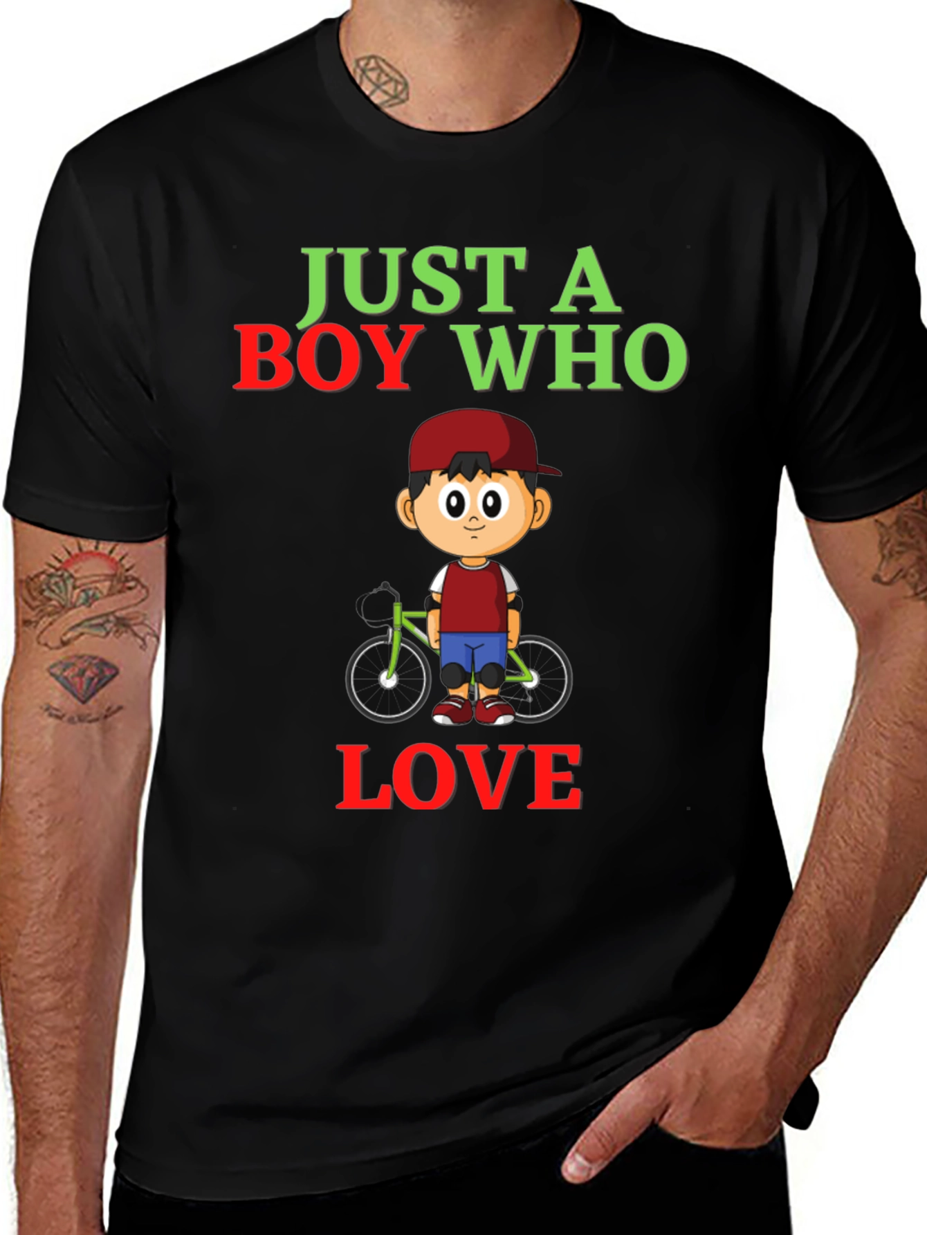 Boy Who Loves Bikes Graphic Tee - Soft Cotton