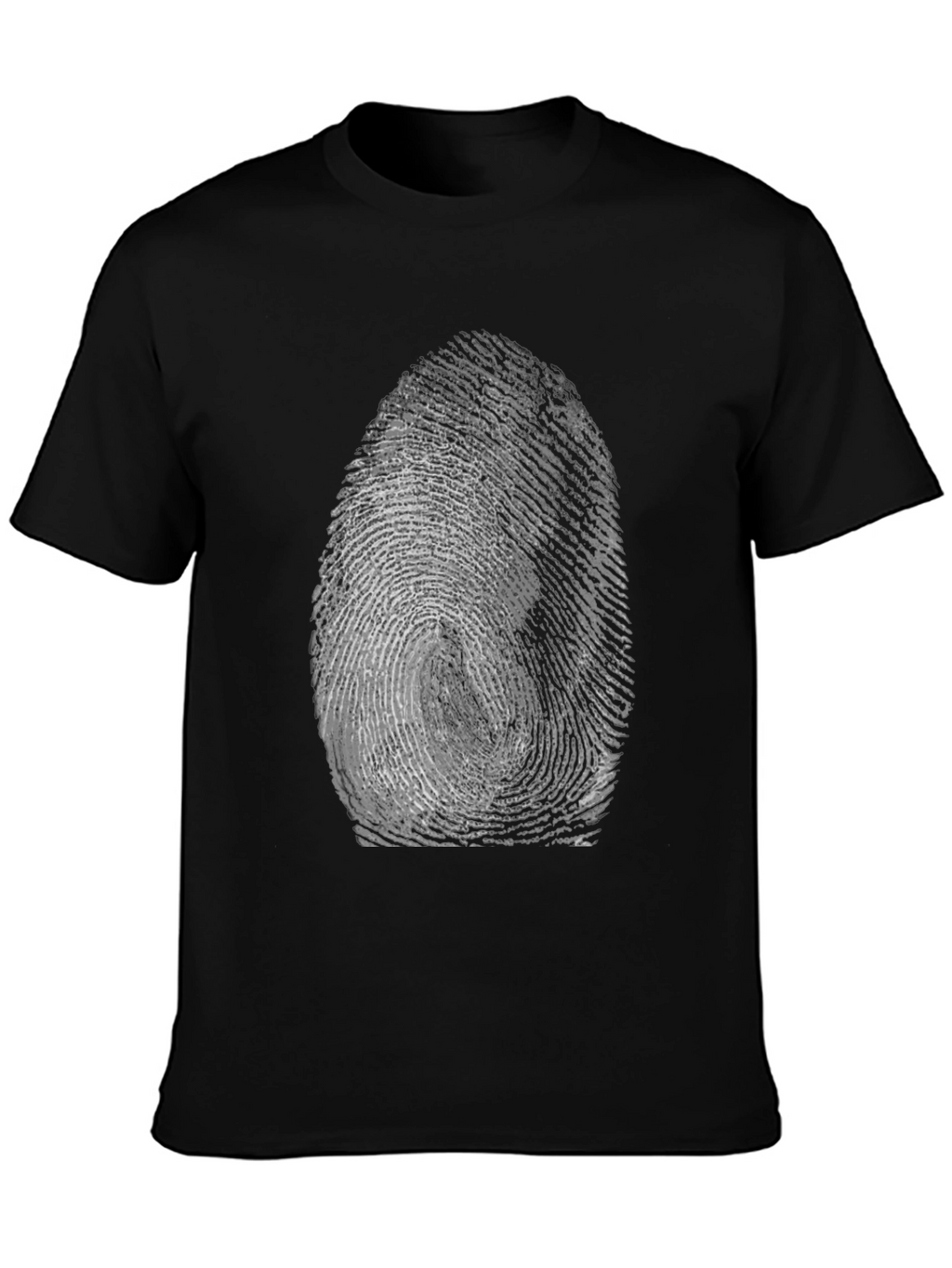 Fingerprint Graphic Tee - Unique Black T-Shirt