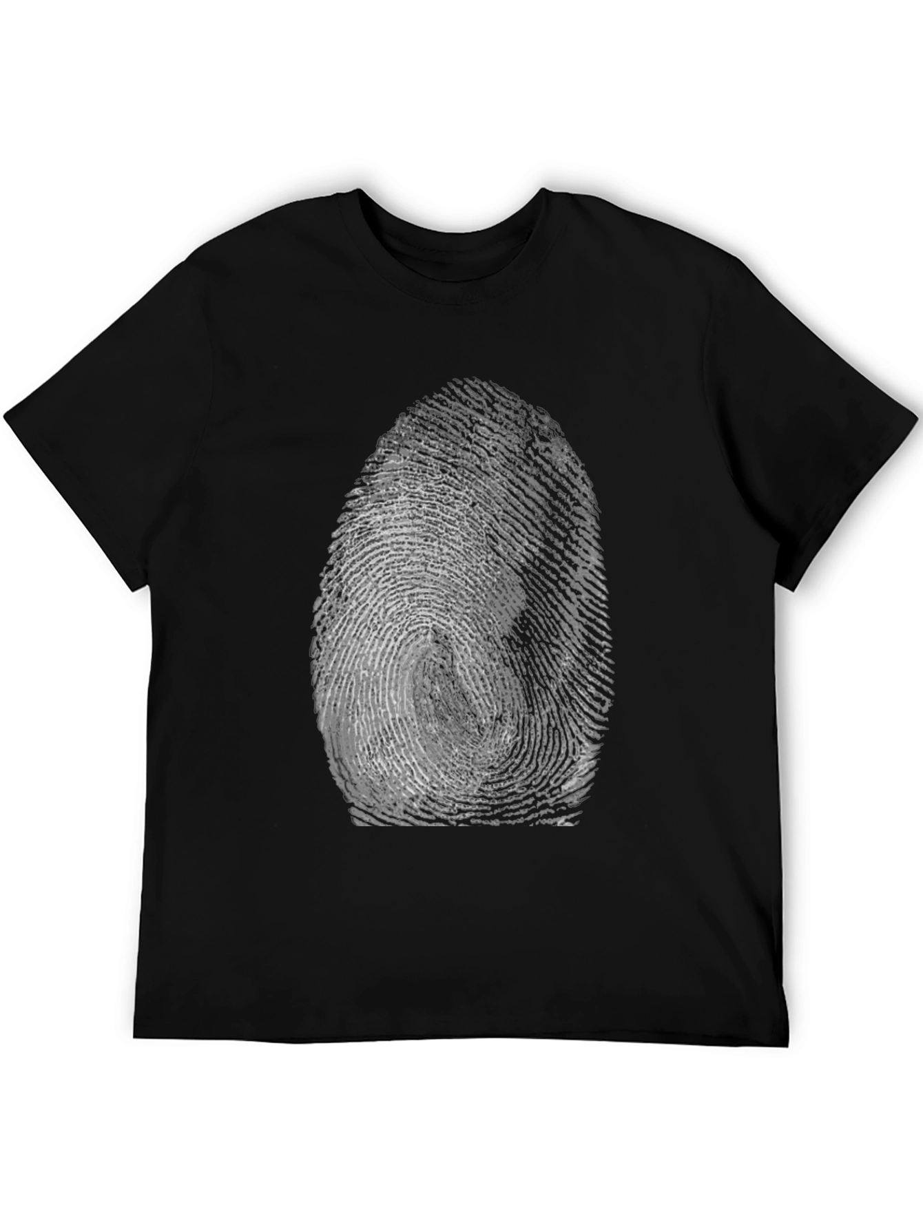 Fingerprint Graphic Tee - Unique Black T-Shirt