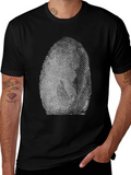 Fingerprint Graphic Tee - Unique Black T-Shirt