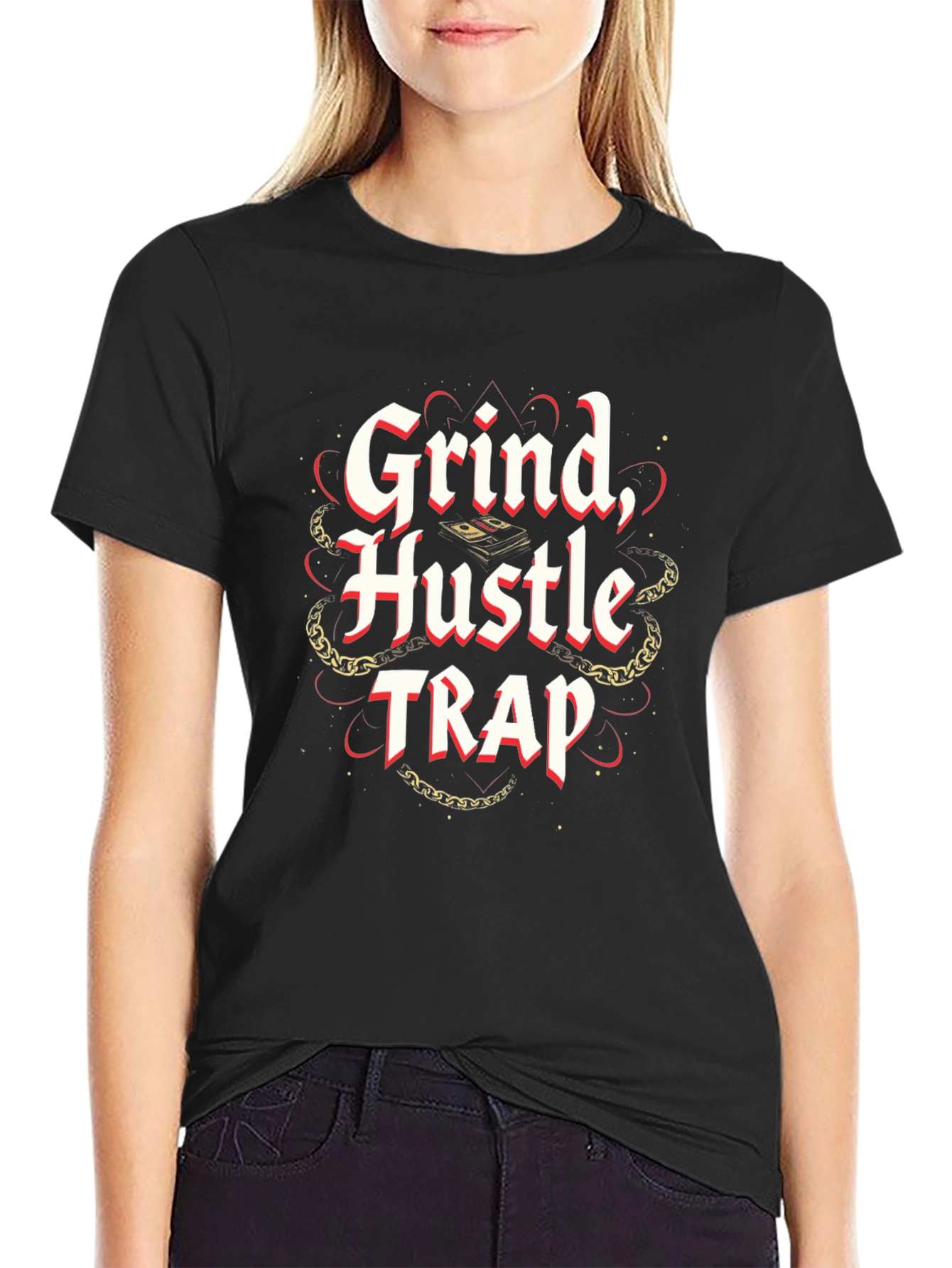 Grind Hustle Trap T-Shirt Black