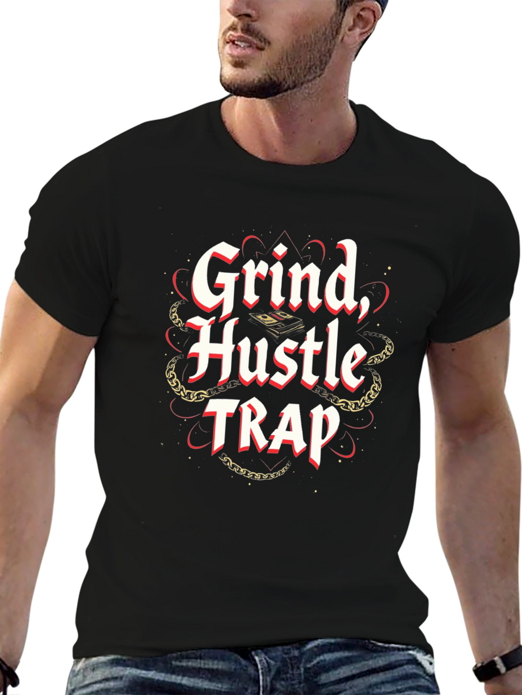 Grind Hustle Trap T-Shirt Black