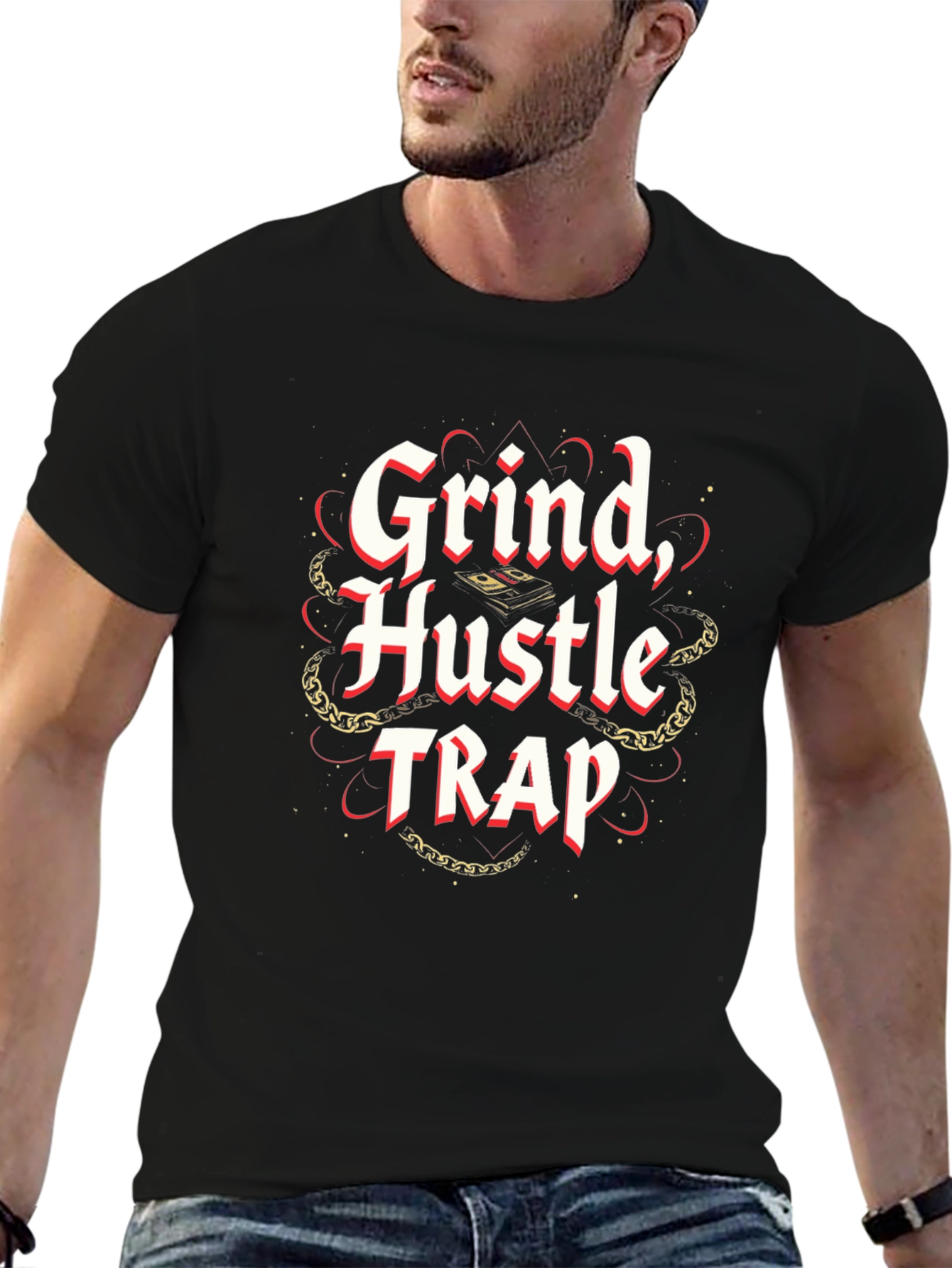 Grind Hustle Trap T-Shirt Black