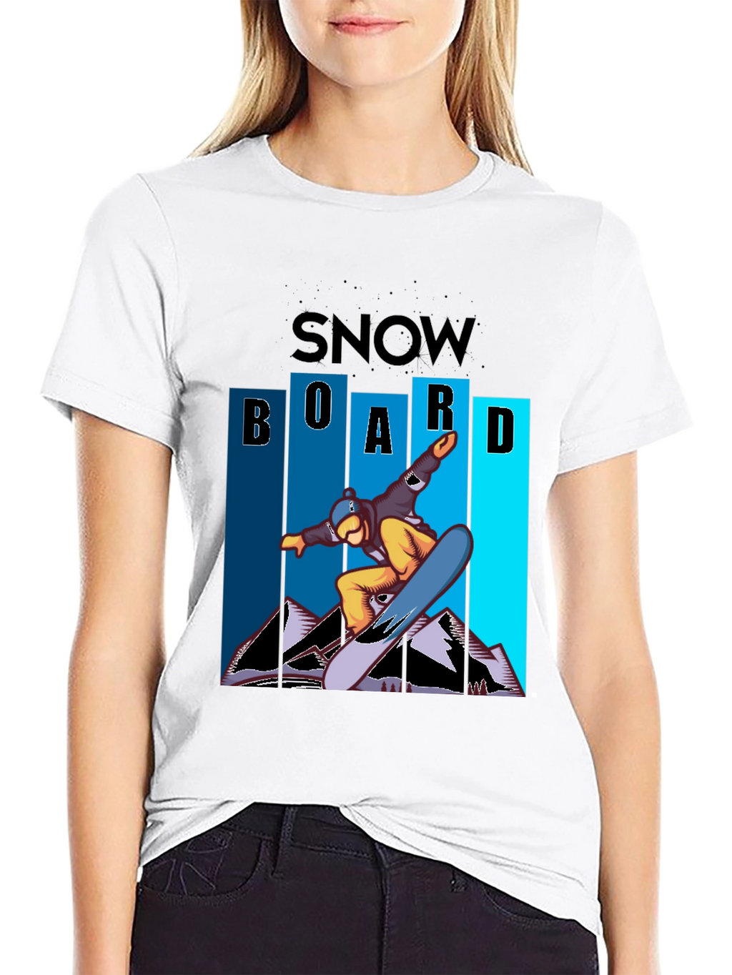 Snowboard Graphic Tee - Cool Black Shirt