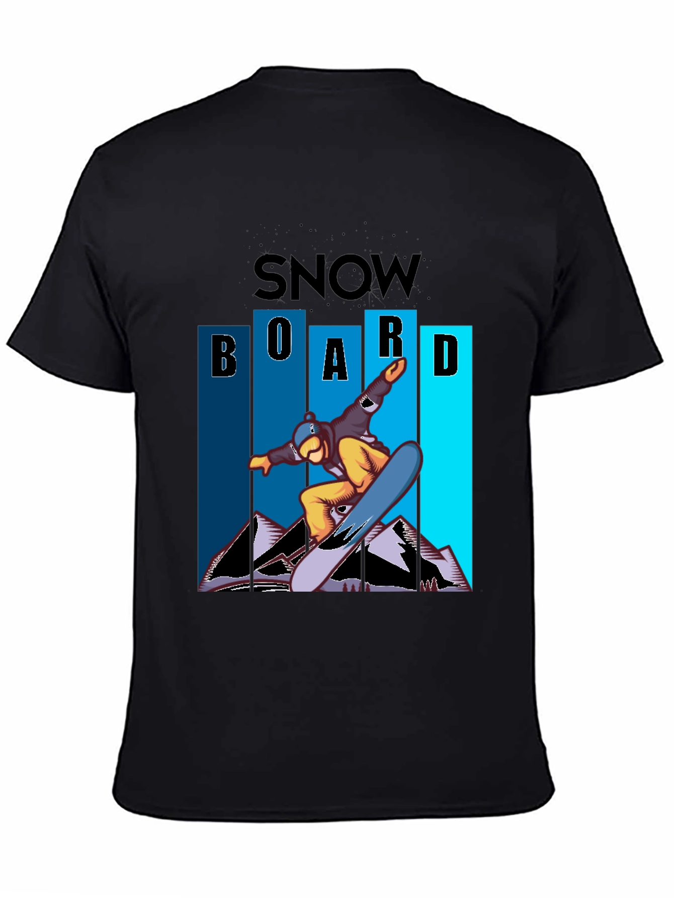 Snowboard Graphic Tee - Cool Black Shirt