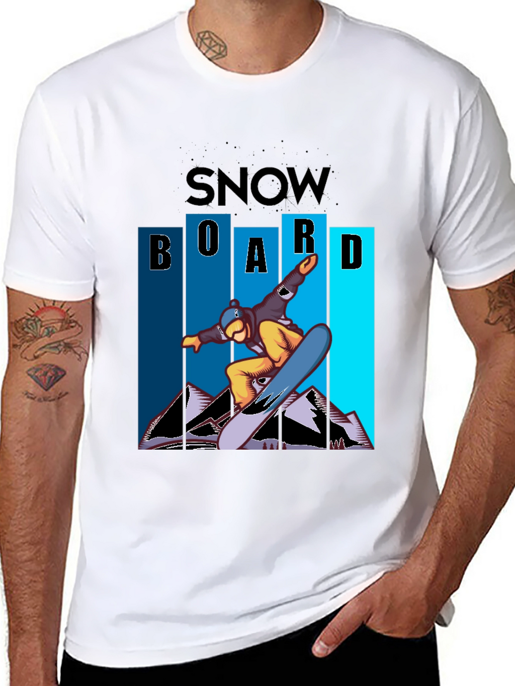 Snowboard Graphic Tee - Cool Black Shirt