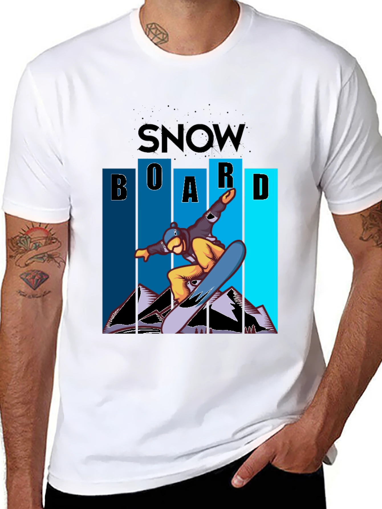 Snowboard Graphic Tee - Cool Black Shirt