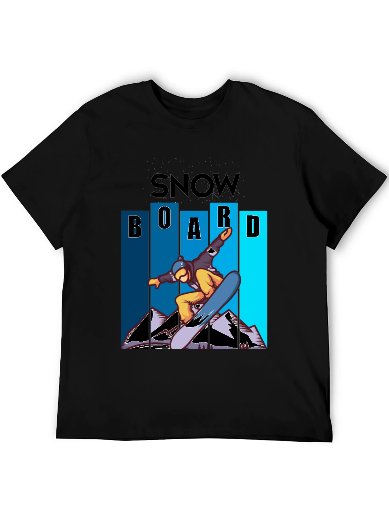 Snowboard Graphic Tee - Cool Black Shirt