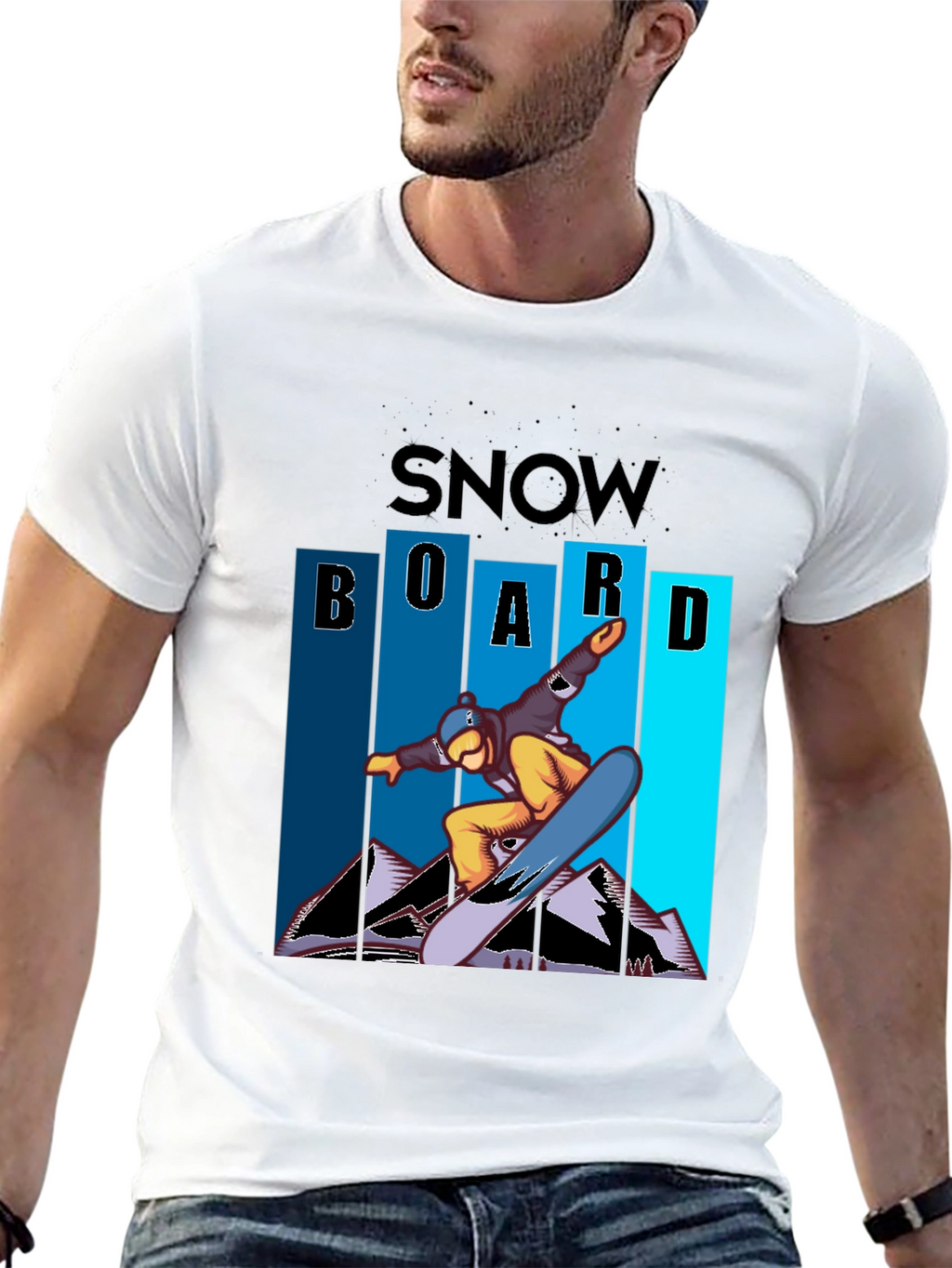 Snowboard Graphic Tee - Cool Black Shirt