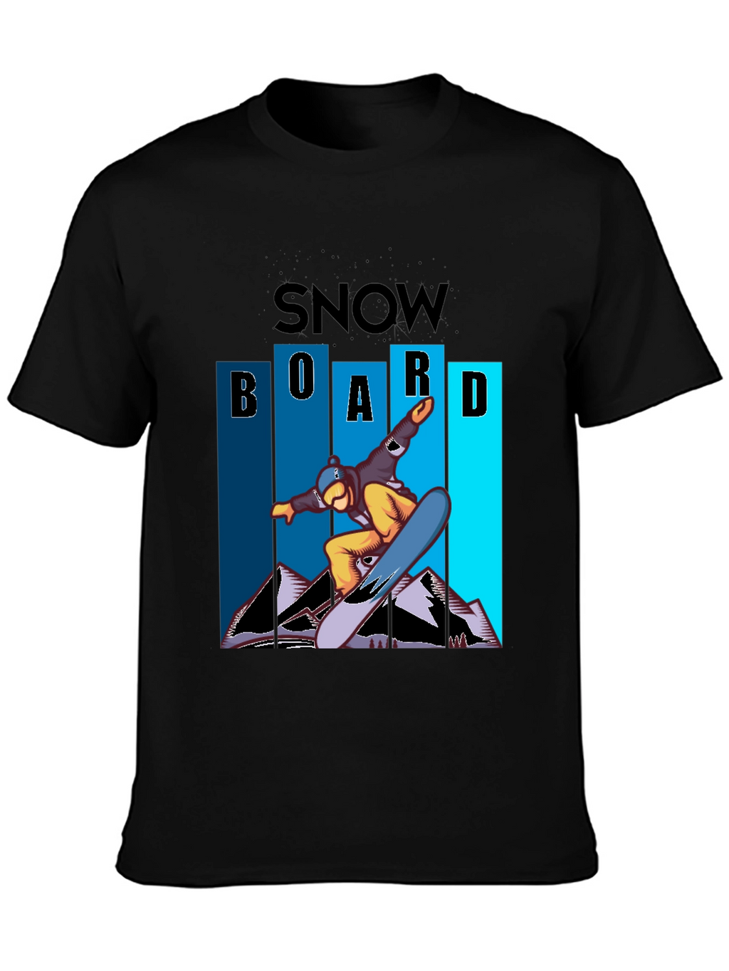 Snowboard Graphic Tee - Cool Black Shirt