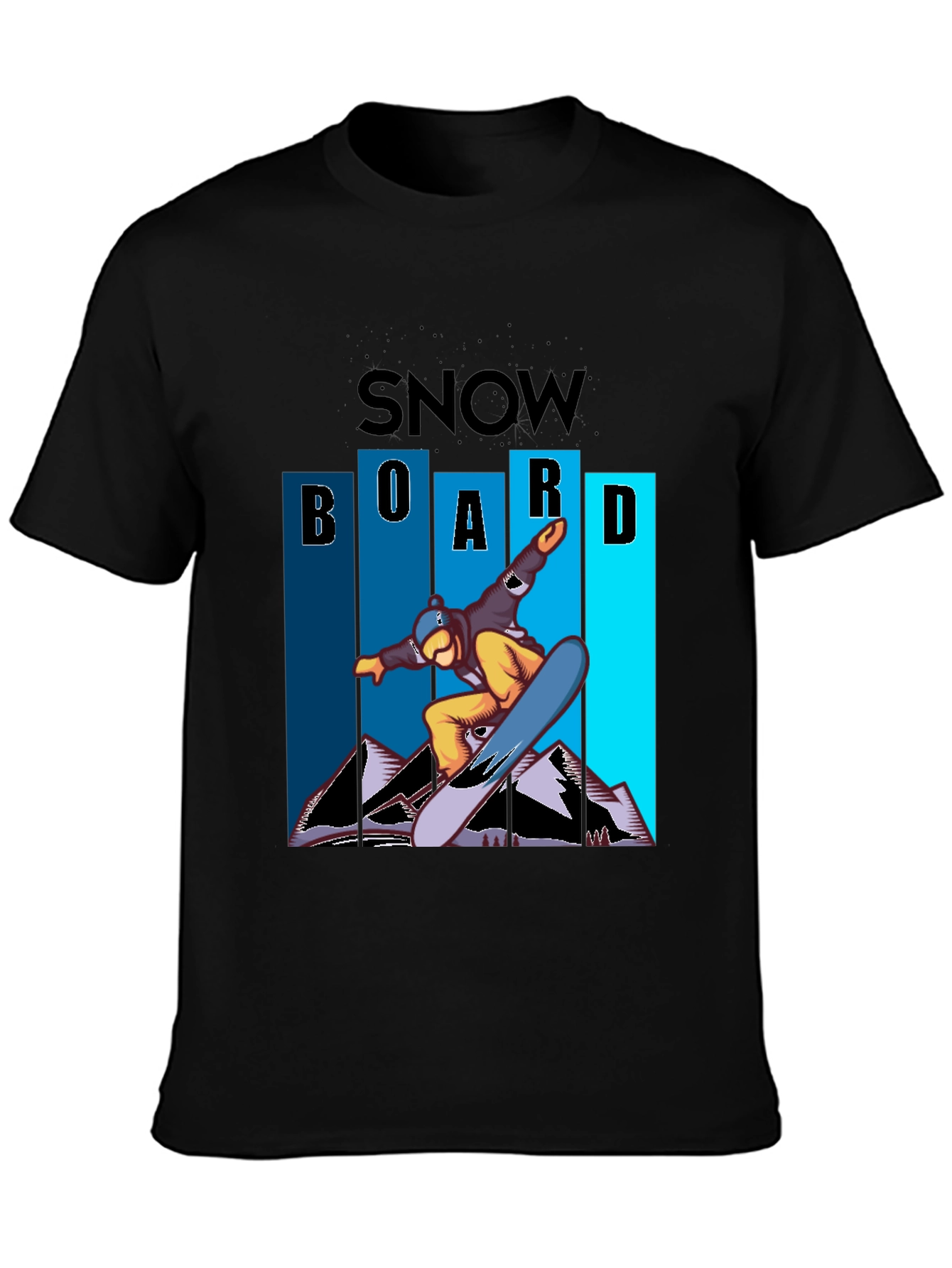 Snowboard Graphic Tee - Cool Black Shirt