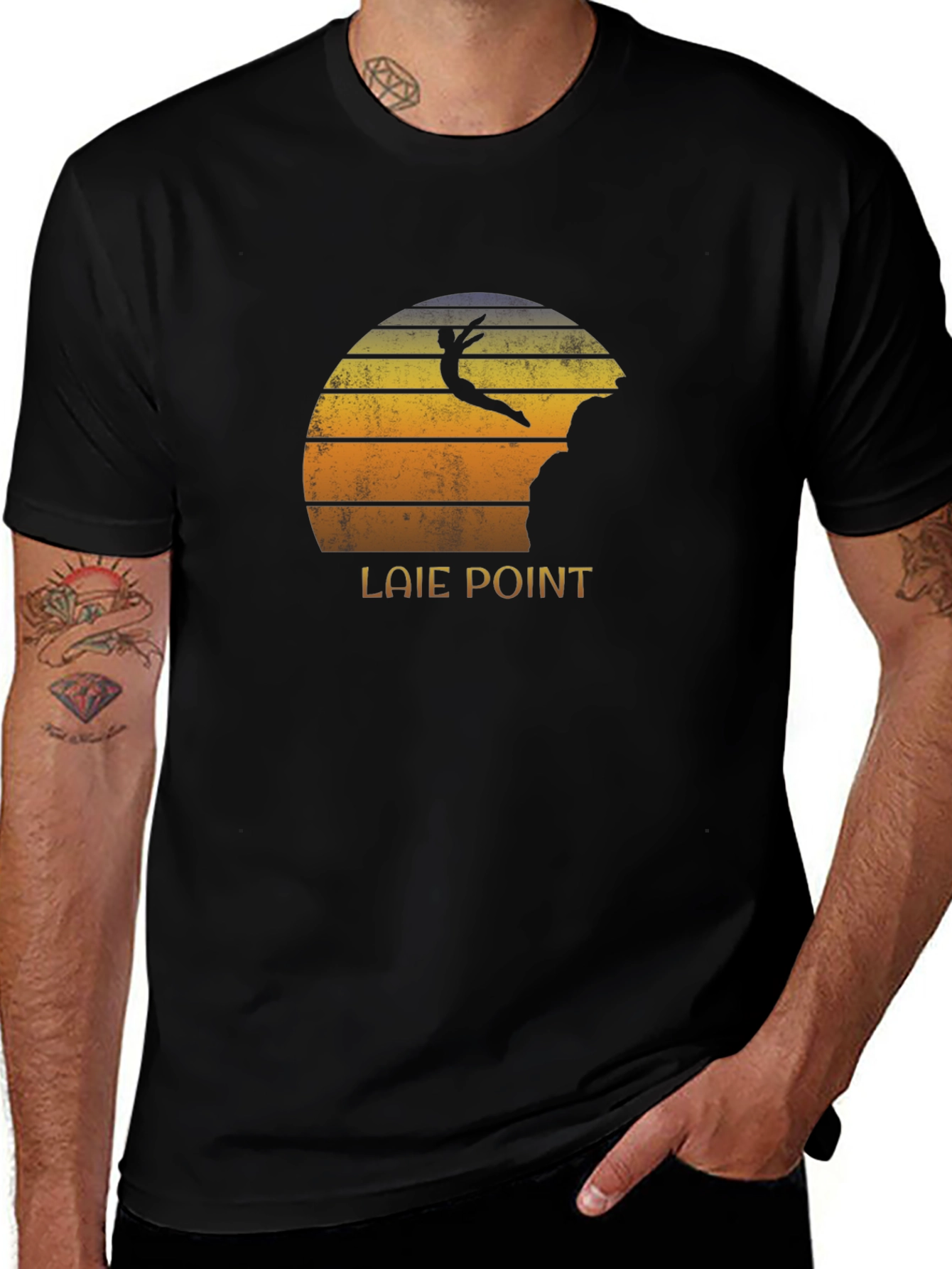 Laie Point Cliff Diver Sunset T-Shirt