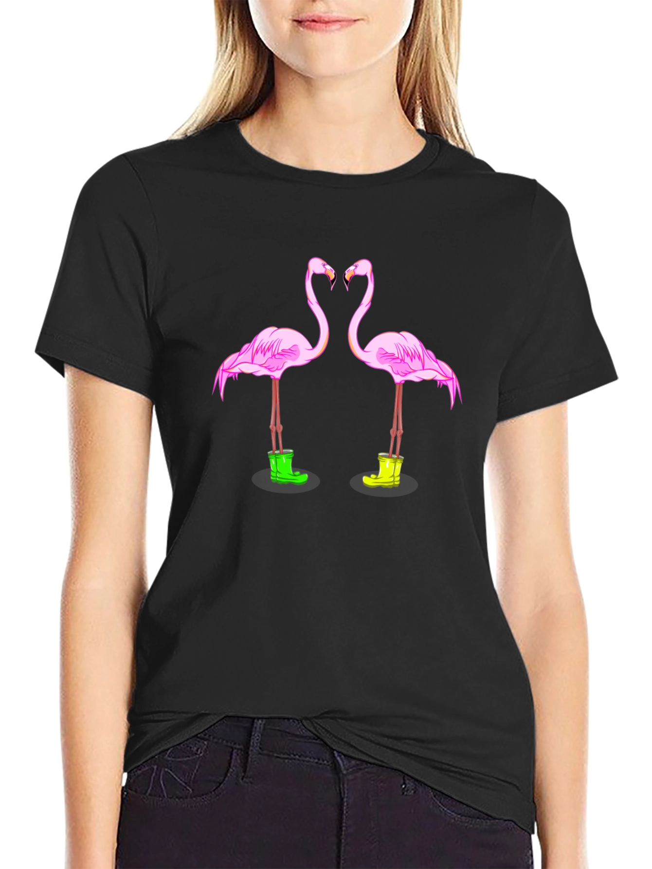 Flamingo Boots Graphic T-Shirt