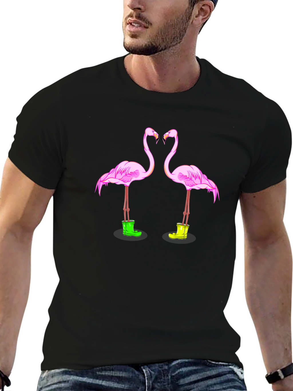 Flamingo Boots Graphic T-Shirt