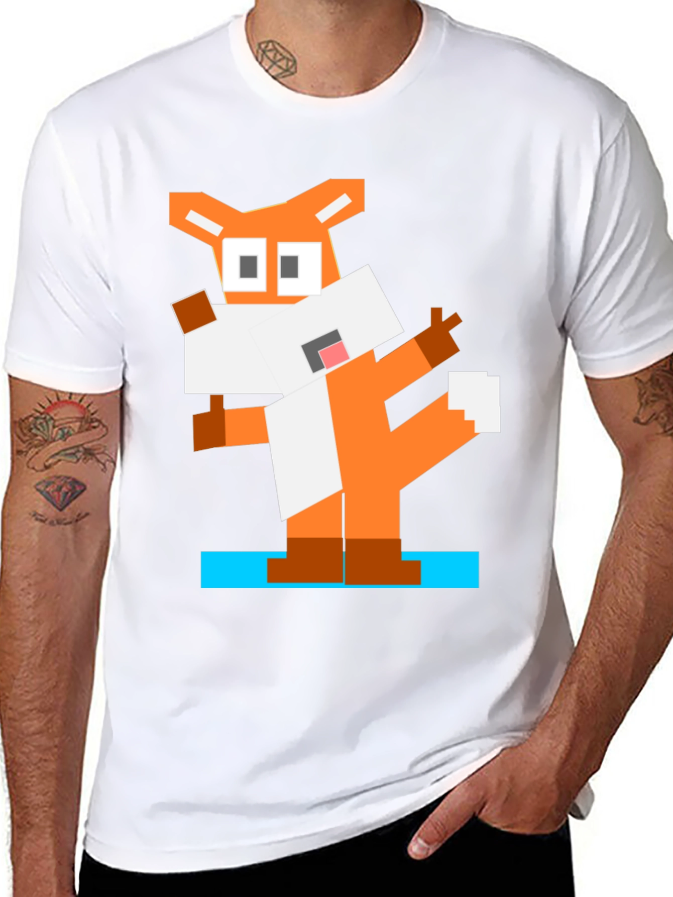 Pixel Art Fox T-Shirt - Retro Gaming Style