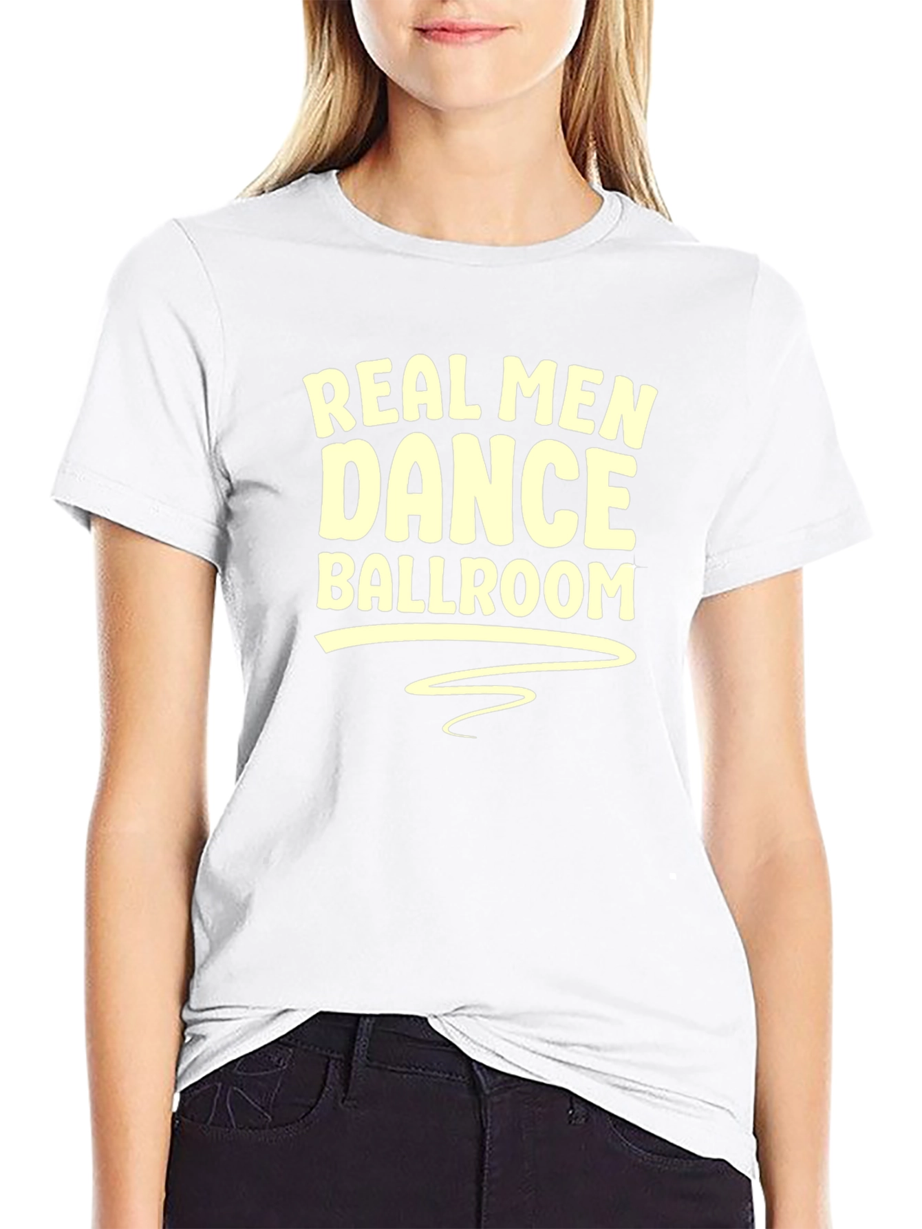 Real Men Dance Ballroom T-Shirt - Black Graphic Tee