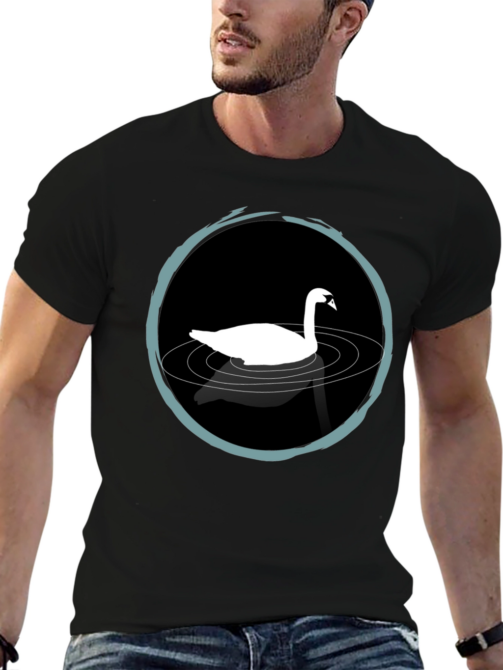 Swan Lake T-Shirt - Elegant Black Tee