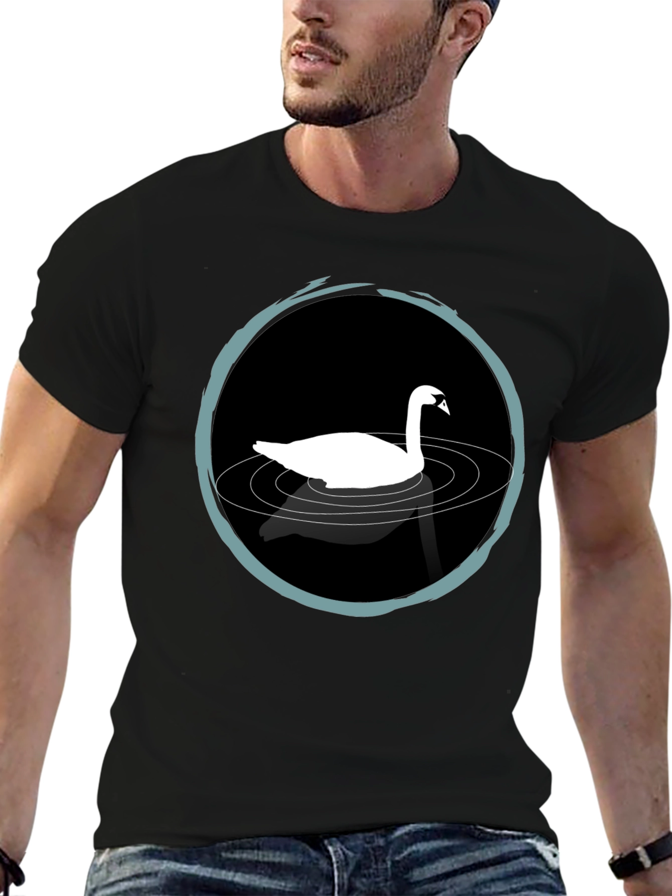 Swan Lake T-Shirt - Elegant Black Tee