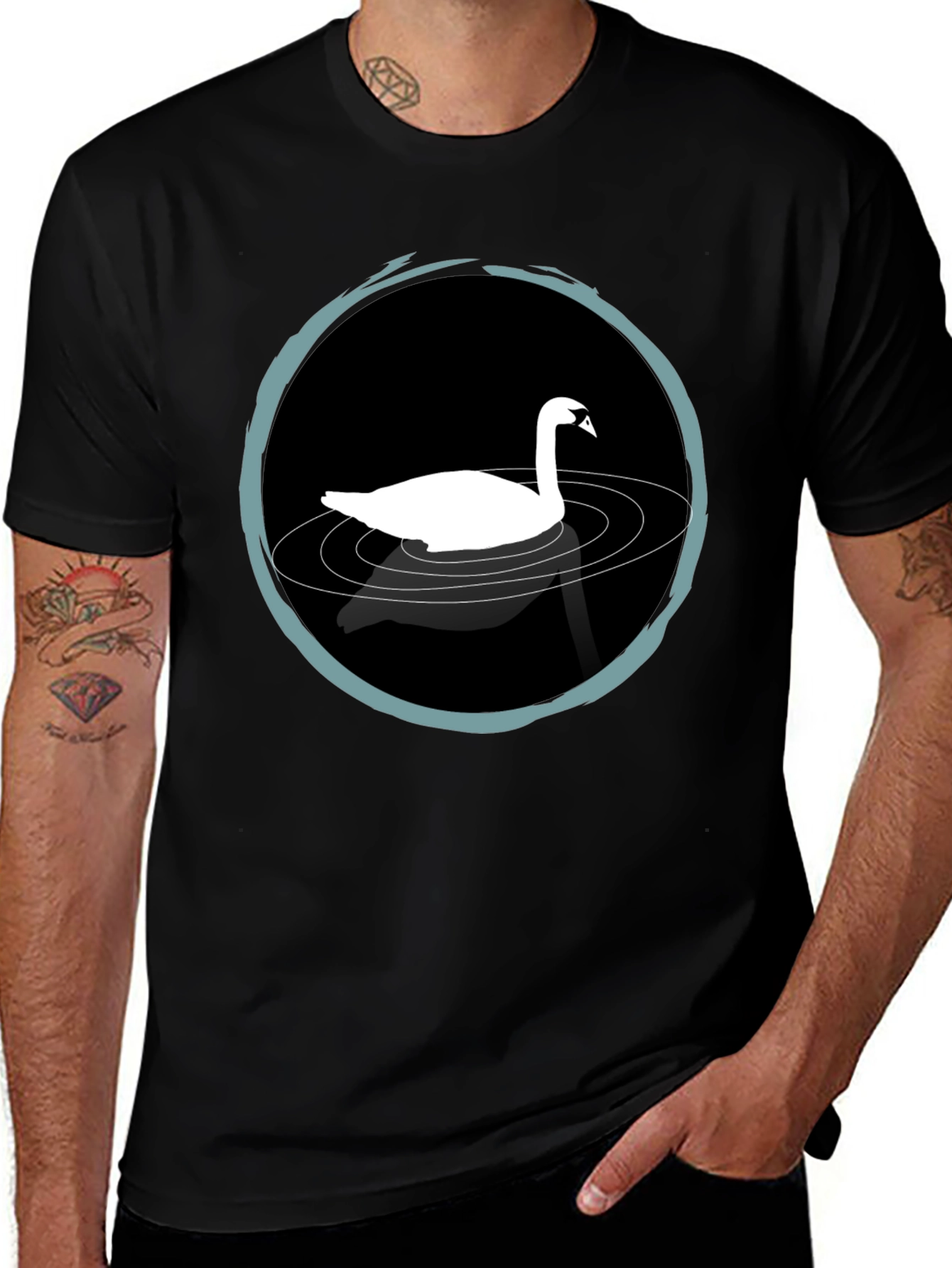 Swan Lake T-Shirt - Elegant Black Tee
