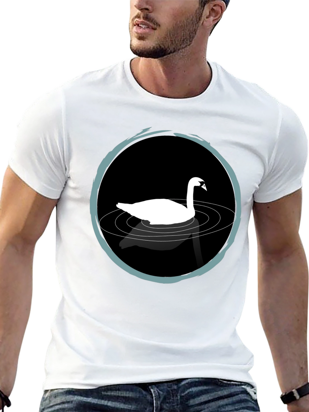 Swan Lake T-Shirt - Elegant Black Tee