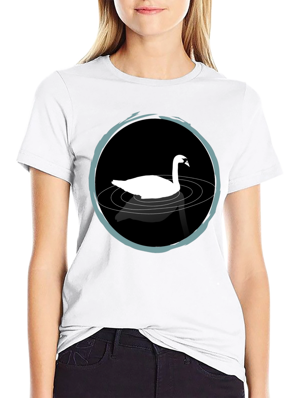 Swan Lake T-Shirt - Elegant Black Tee