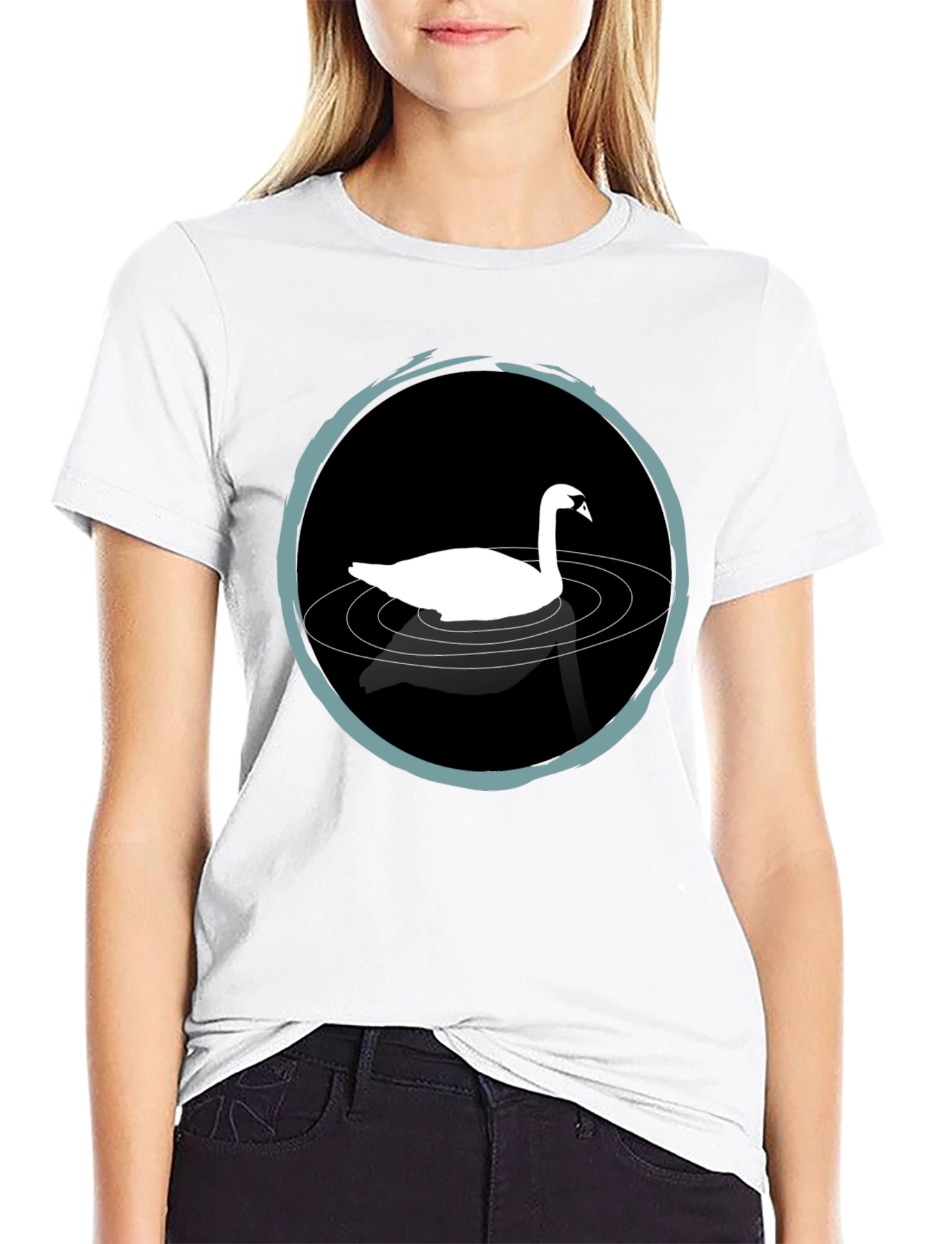 Swan Lake T-Shirt - Elegant Black Tee