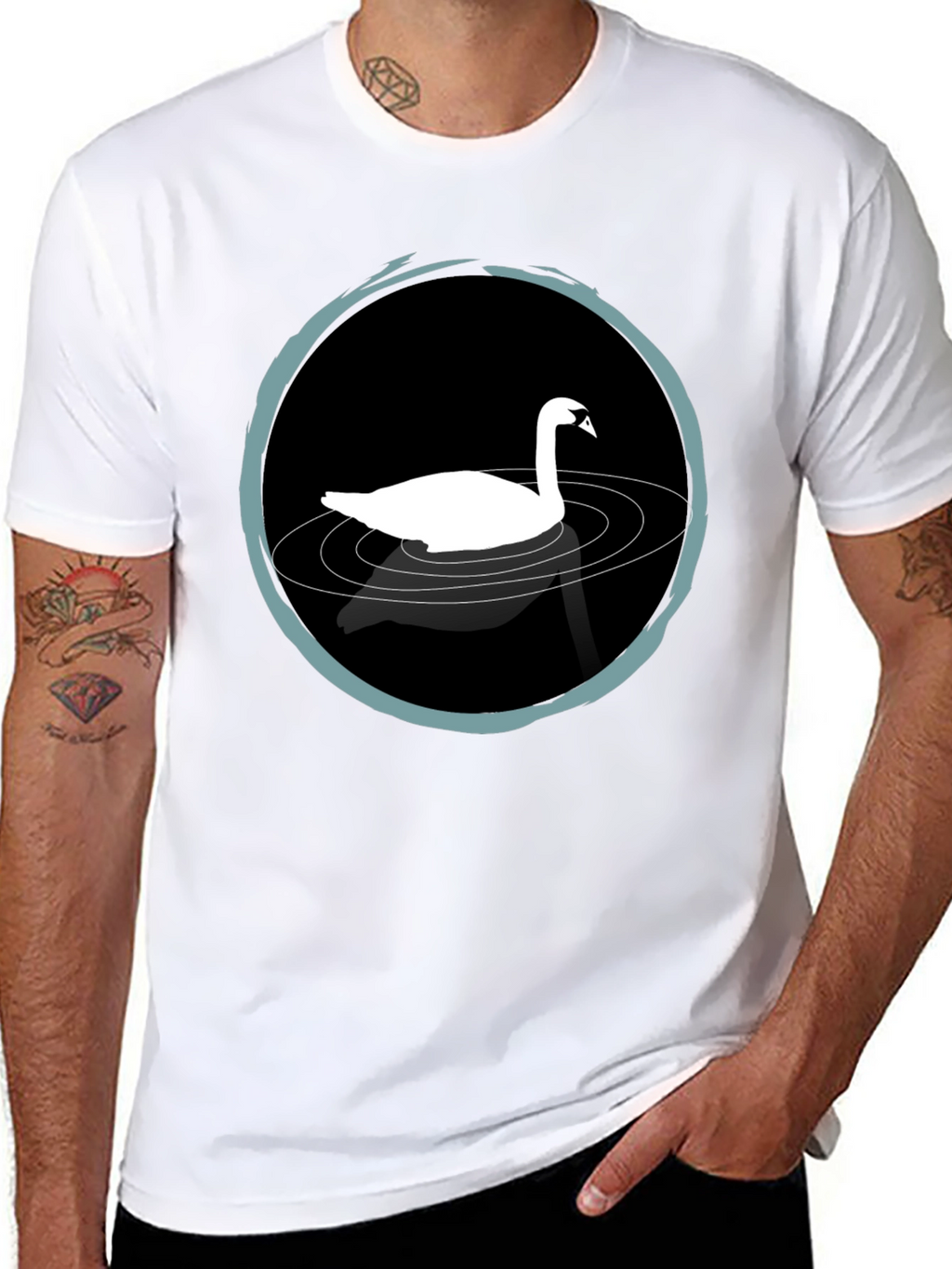 Swan Lake T-Shirt - Elegant Black Tee