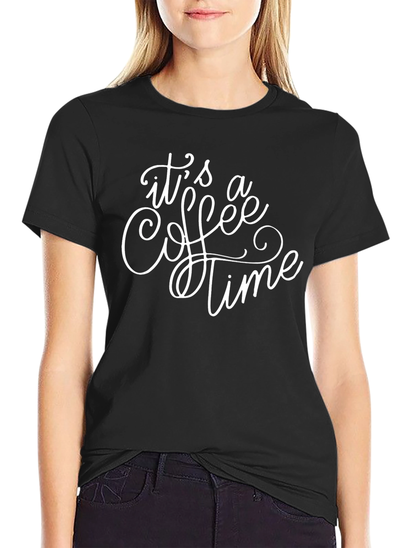 Its Coffee Time Black T-Shirt