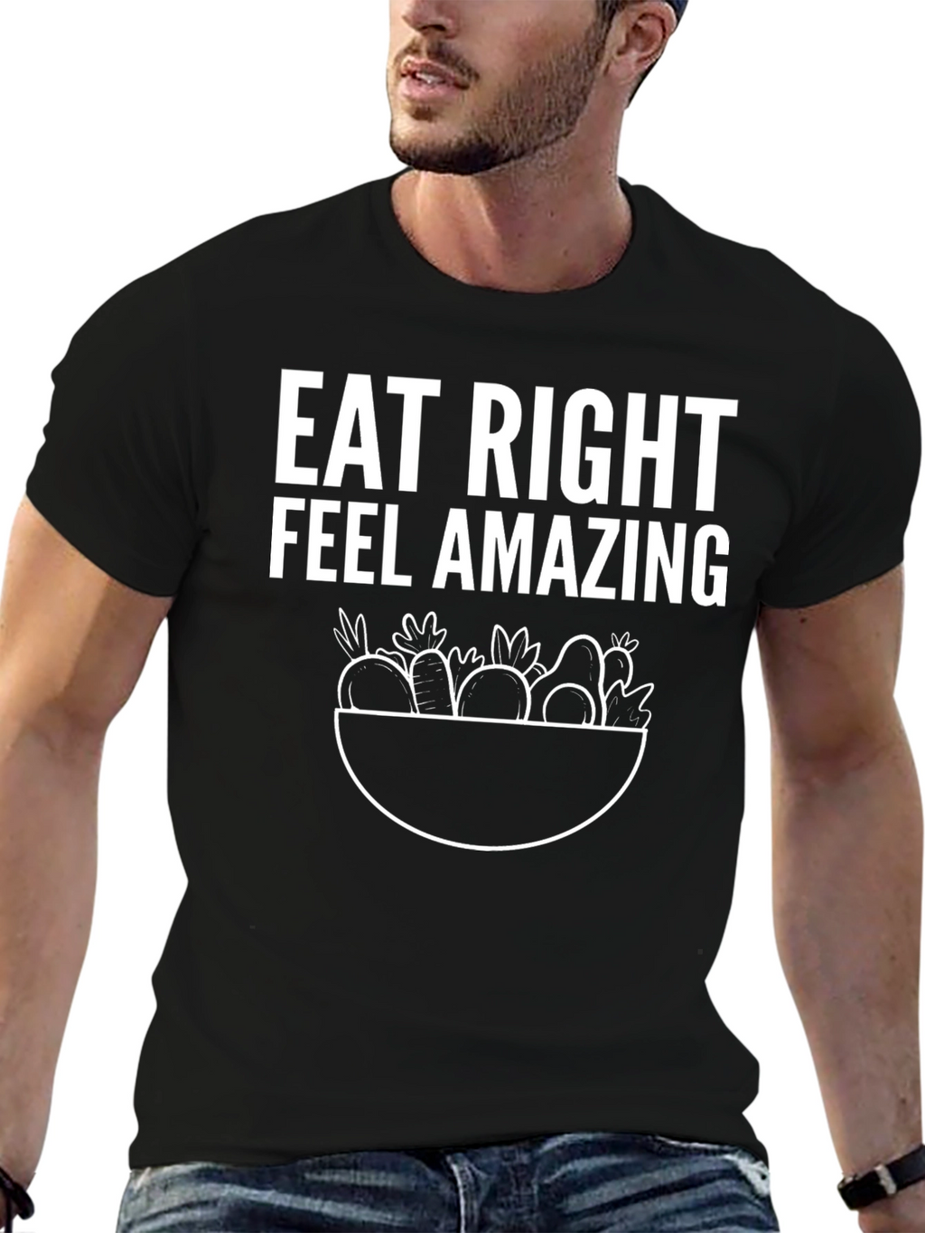 Eat Right Feel Amazing Graphic T-Shirt