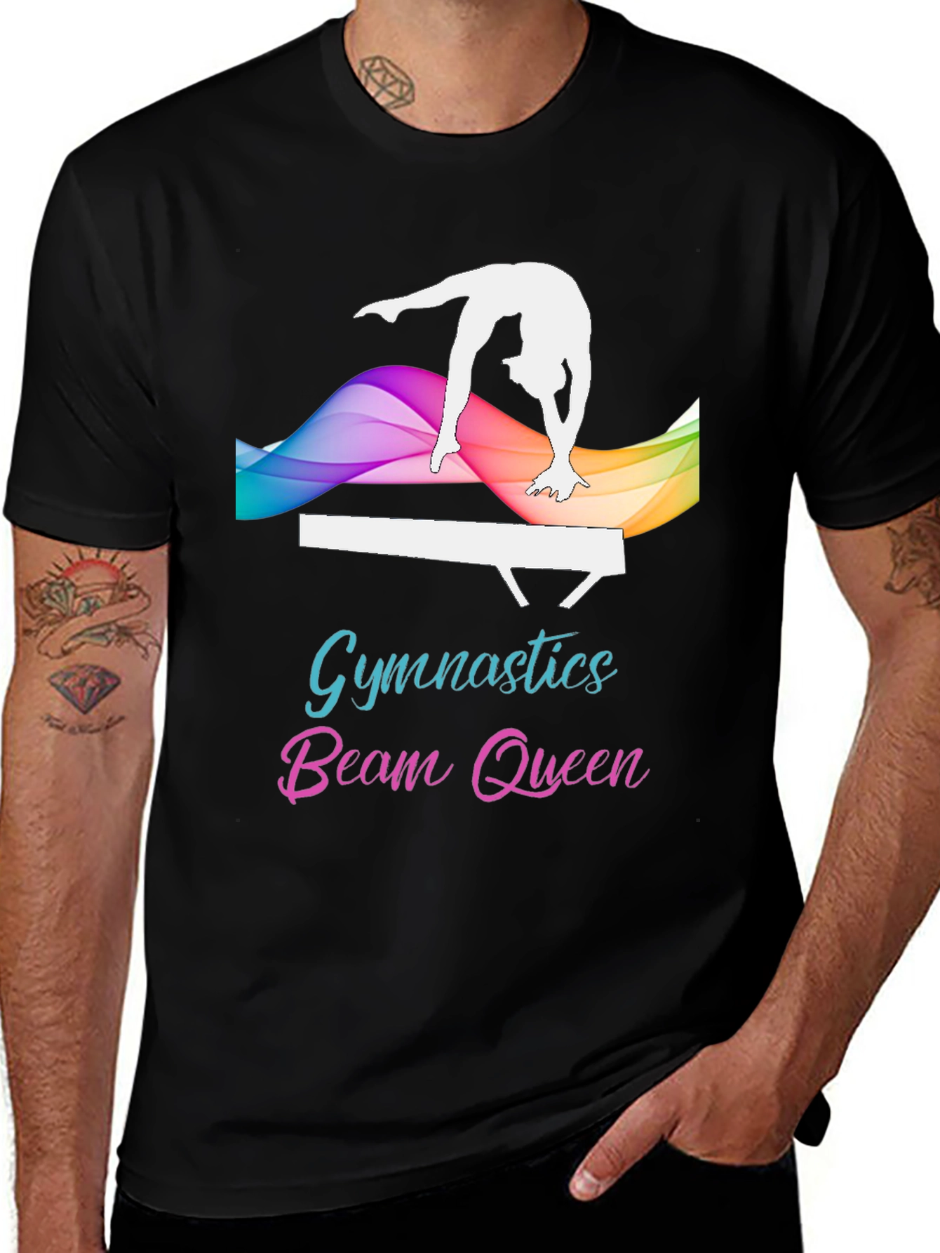 Gymnastics Beam Queen Black T-Shirt