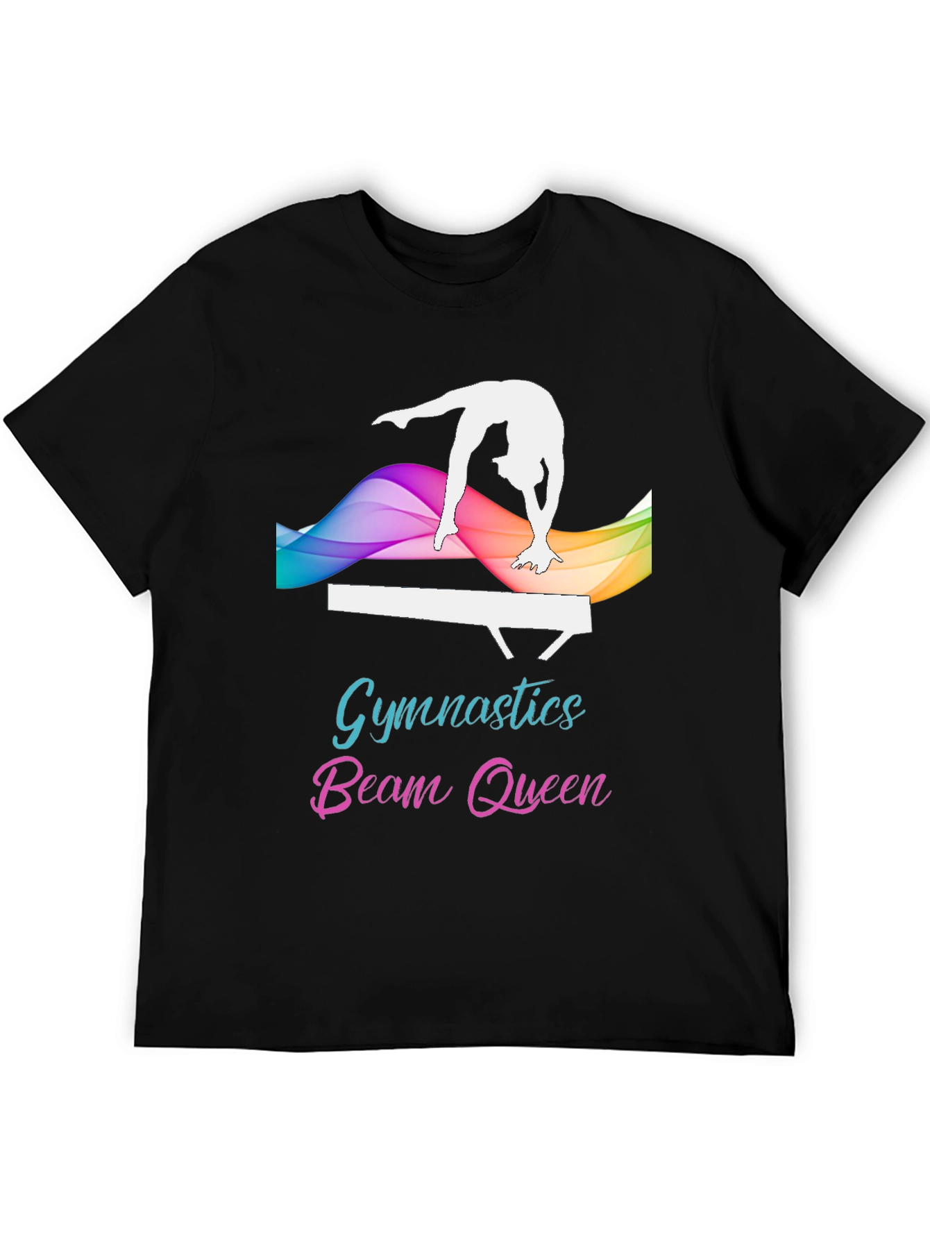 Gymnastics Beam Queen Black T-Shirt
