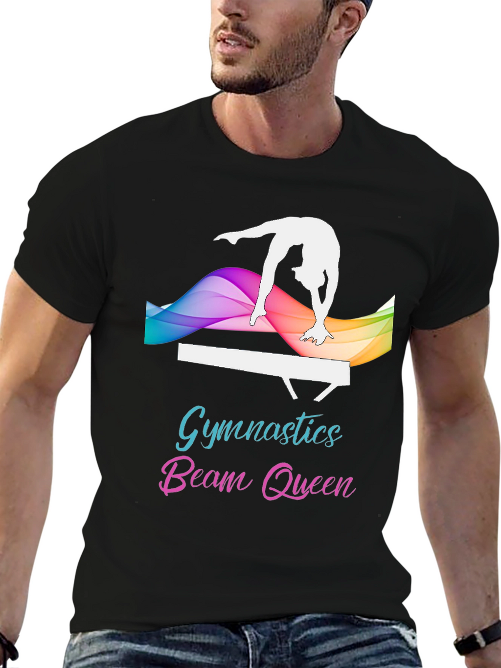 Gymnastics Beam Queen Black T-Shirt