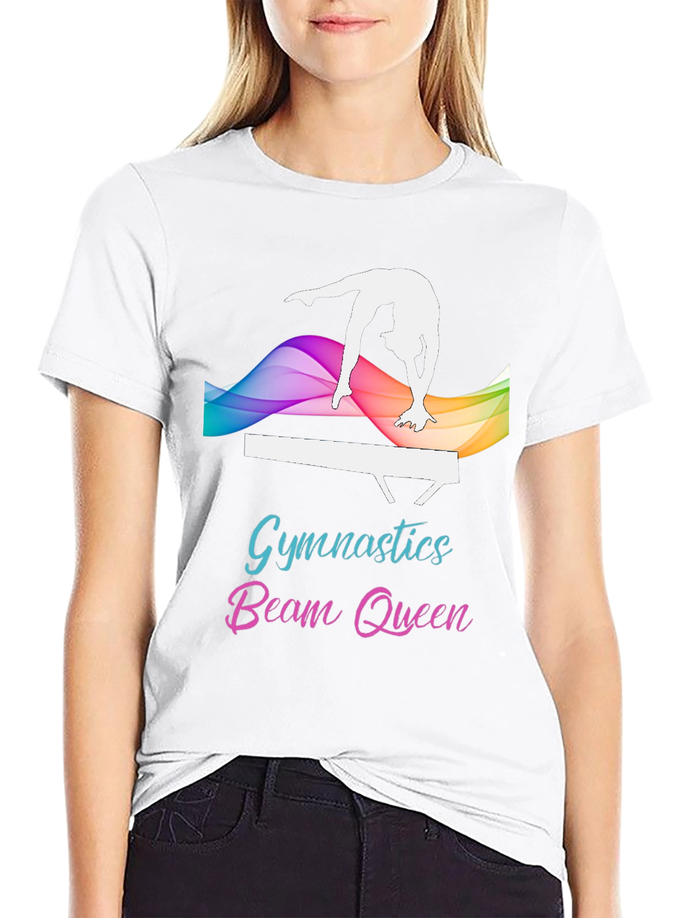 Gymnastics Beam Queen Black T-Shirt
