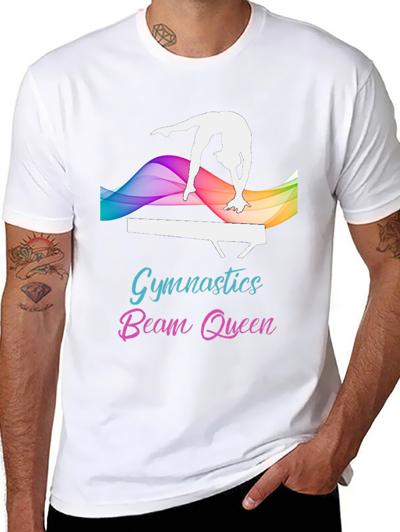 Gymnastics Beam Queen Black T-Shirt