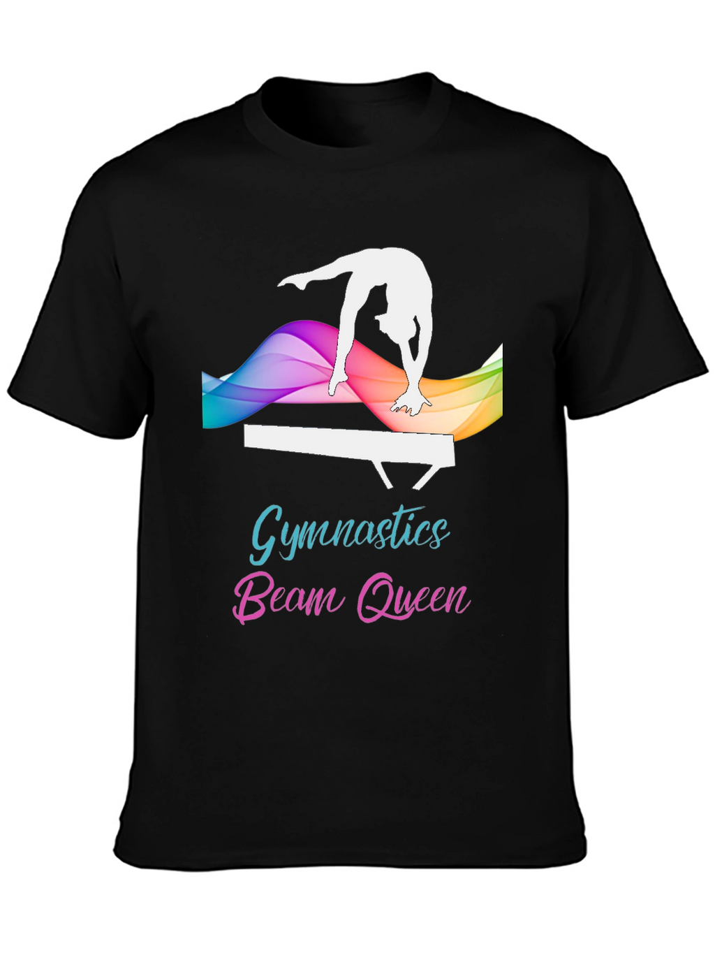 Gymnastics Beam Queen Black T-Shirt